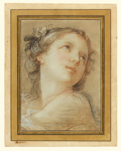 Hoofd van een bacchante door Charles Joseph Natoire