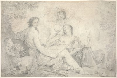 Hestia in een Mythisch Landschap, c.1760 door Charles Joseph Natoire