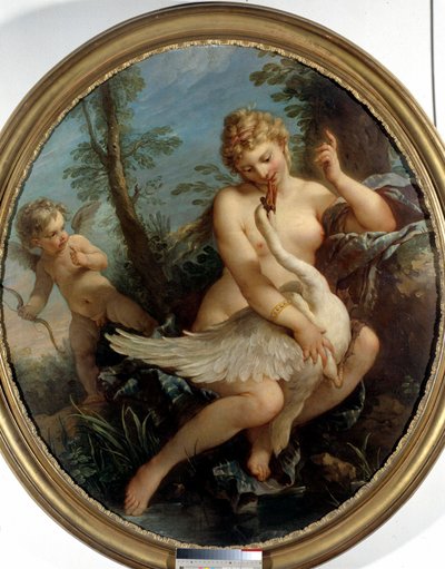Leda en de zwaan door Charles Joseph Natoire