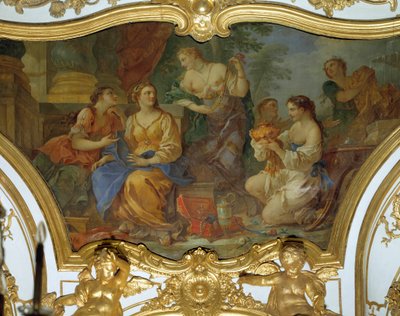 Psyche toont haar schatten aan haar zusters door Charles Joseph Natoire