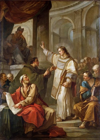 Sint Stefanus voor de Hogepriester en Oudsten van het Sanhedrin, 1745 door Charles Joseph Natoire