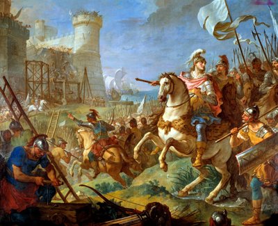 Belegering van de stad Arles door Theodorik II, koning van de Visigoten door Charles Joseph Natoire