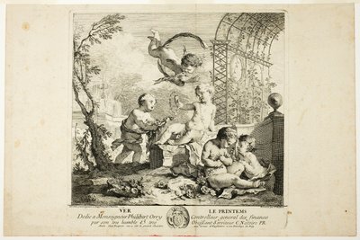 Lente, plaat één uit Le Quatre Saisons door Charles Joseph Natoire