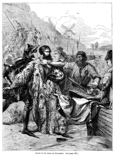 De arrestatie van de hertog van Gloucester door Charles Joseph Staniland