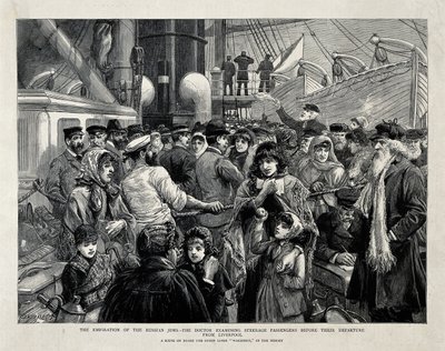 De Russische Joden onderzocht door een arts voor de emigratie uit Liverpool door Charles Joseph Staniland