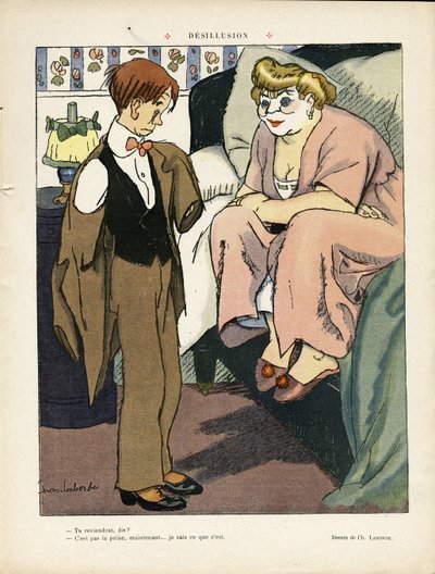 Illustratie van Chas-Laborde (1886-1941) in Le Lire, 30/11/12 - Desillusie - Prostitutie door Charles Laborde