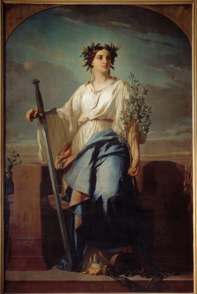 Allegorische voorstelling van de Republiek Schilderij door Charles Landelle door Charles Landelle