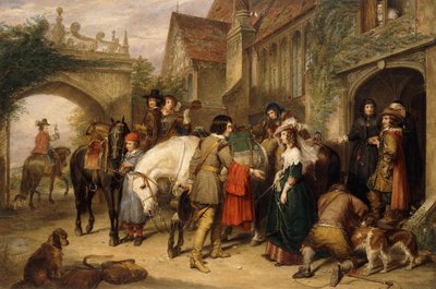 Het vertrek van Karel II uit Bentley in Staffordshire, het huis van kolonel Lane door Charles Landseer