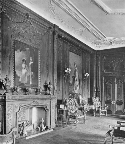 Knowsley Hall: De Eiken Salon door Charles Latham