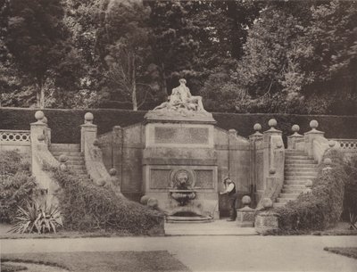 Muurschildering Fontein in de Tuin bij Bowood, Wilts door Charles Latham