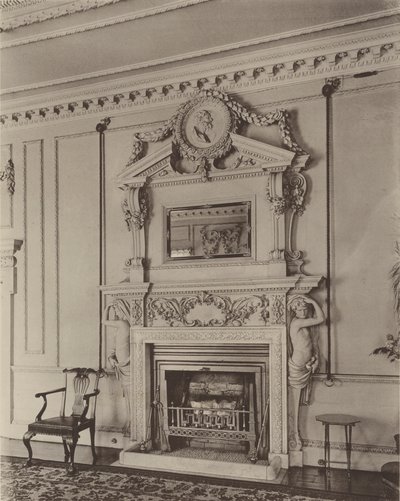 Stoke Hall, Derbyshire, Schouwstukken van de Salon door Charles Latham