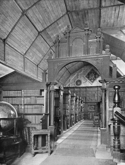De Bibliotheek van Merton College, Oxford door Charles Latham