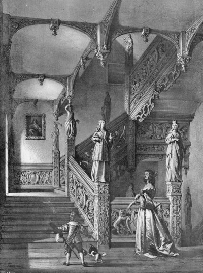 De Trap zoals die Stond in het Oude Huis in Aldermaston, Berks door Charles Latham