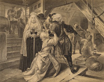 Arrestatie van Alice Lisle voor het onderdak bieden aan vluchtelingen van de Slag bij Sedgemoor, 1685, 1886 door Charles Lawrie