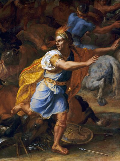 Een bange man (detail) door Charles Le Brun