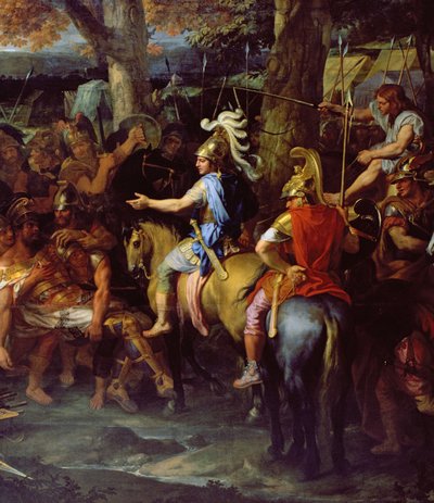 Alexander en Porus bij de Slag om de Hydaspes (detail) door Charles Le Brun