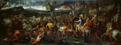 Alexander en Porus, bij de Slag om Hydaspes, c.1673 door Charles Le Brun