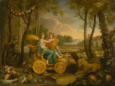 Allegorie van de Vier Elementen: De Aarde. Ontwerp voor een wandtapijt voor Koning Lodewijk XIV, ca. 1680 door Charles Le Brun