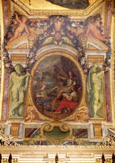 Financiële Orde Hersteld in 1662, Plafondschildering uit de Galerie des Glaces door Charles Le Brun