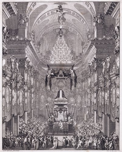 Mausoleum van het Oratoire du Louvre, Rue Saint-Honoré, ter nagedachtenis aan de Franse staatsman Pierre Séguier, mei 1672, ca. 1770-1780 (gravure) door Charles Le Brun