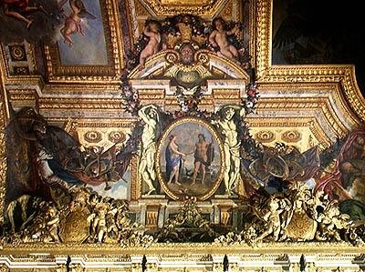 Ontmoeting van de twee zeeën, plafondschildering uit de Galerie des Glaces door Charles Le Brun