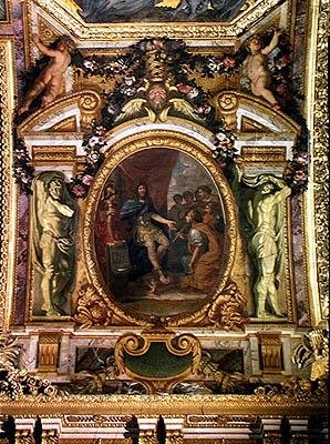 Patronage van de Kunsten in 1663, Plafondschildering uit de Galerie des Glaces door Charles Le Brun