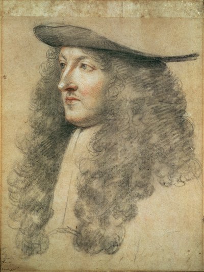 Portretkop van koning Lodewijk XIV, ca. 1663 door Charles Le Brun
