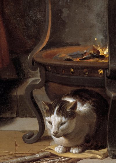 De slaap van het kindje Jezus (detail) door Charles Le Brun