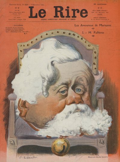 Armand Fallieres, Franse politicus. Illustratie voor Le Rire door Charles Leandre