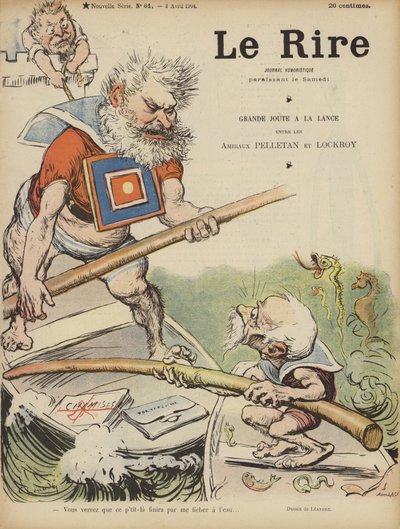 Karikatuur van de Franse politici Camille Pelletan en Edouard Lockroy. Illustratie voor Le Rire door Charles Leandre
