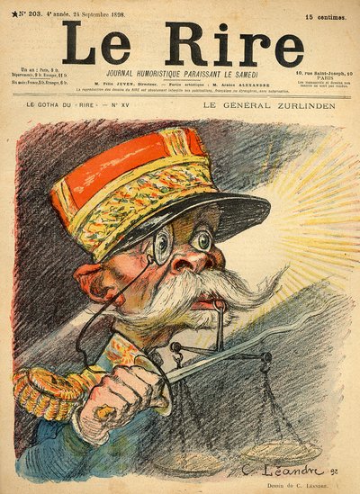 Karikatuur van generaal Zurlinden, van de voorpagina van 