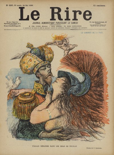 Tsaar Nicolaas II van Rusland, Illustratie voor Le Rire door Charles Leandre