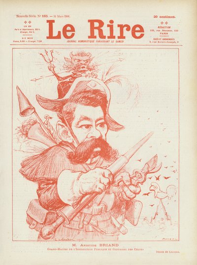 Franse politicus Aristide Briand. Illustratie voor Le Rire door Charles Leandre