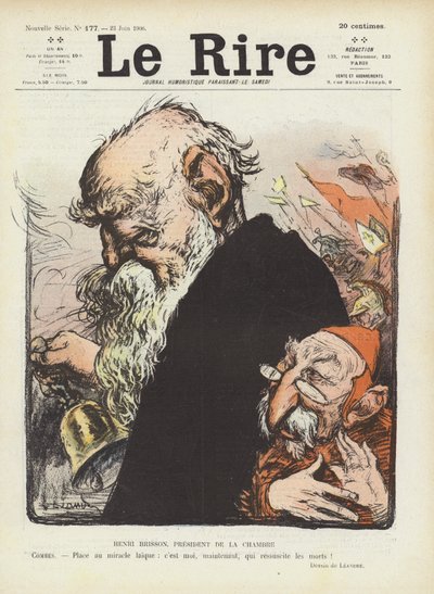 Franse politici Henri Brisson en Emile Combes. Illustratie voor Le Rire door Charles Leandre