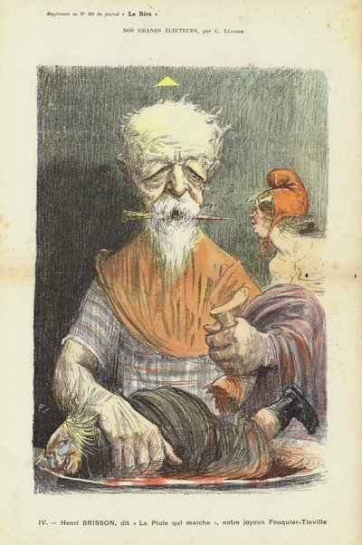 Henri Brisson, Franse politicus, illustratie voor Le Rire door Charles Leandre