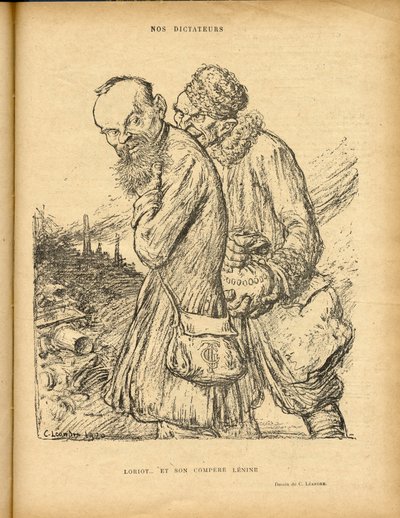 Illustratie van Charles Leandre in Le Rire, 29/05/20 - Loriot en zijn kompaan Lenin door Charles Leandre