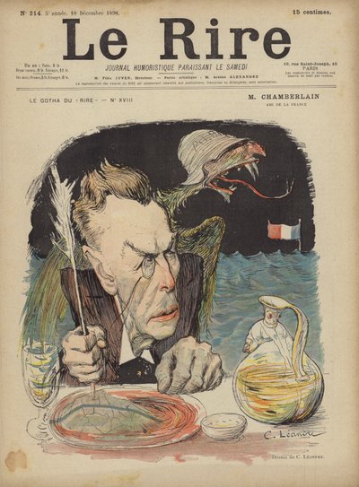 Joseph Chamberlain, Illustratie voor Le Rire door Charles Leandre