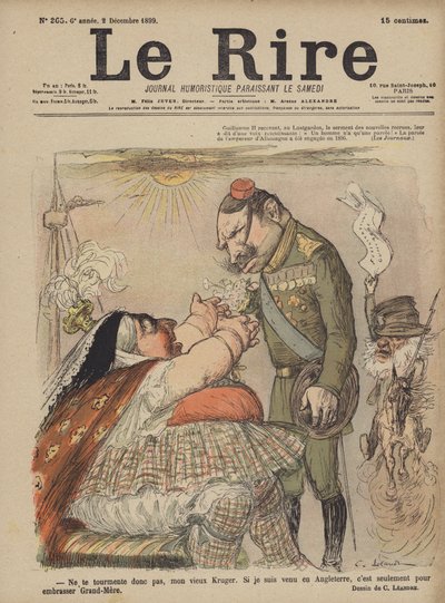 Kaiser Wilhelm II en Koningin Victoria, Illustratie voor Le Rire door Charles Leandre