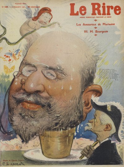 Leon Bourgeois, Franse politicus. Illustratie voor Le Rire door Charles Leandre