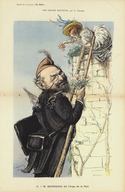 Leon Bourgeois, Franse politicus, illustratie voor Le Rire door Charles Leandre