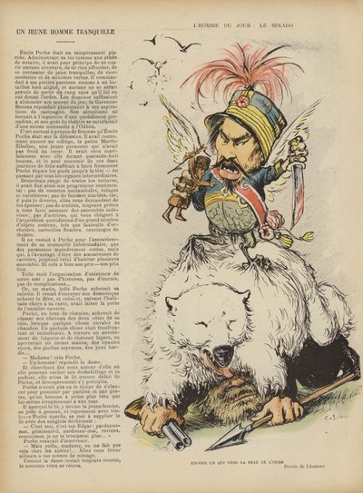 Satire op de Russisch-Japanse oorlog. Illustratie voor Le Rire door Charles Leandre