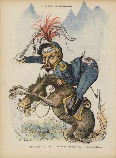 De Russisch-Japanse Oorlog. Illustratie voor Le Rire door Charles Leandre