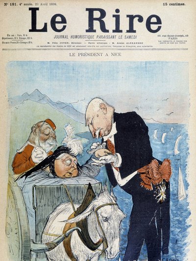 Victoria en Félix Faure in Nice - door Léandre, in "Le Rire" van 23/04/1898 door Charles Leandre