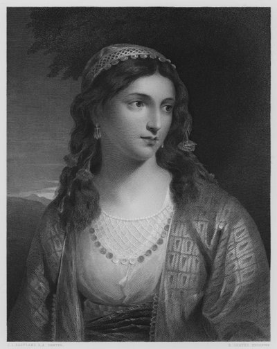 Een Grieks Meisje, uit het schilderij in de Vernon Gallery (gravure) door Charles Lock (after) Eastlake