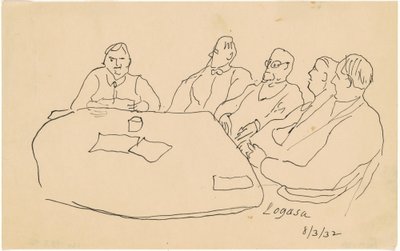 Mannen aan een Tafel door Charles Logasa