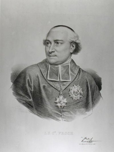 Portret van kardinaal Joseph Fesch (1763-1839) gegraveerd door Francois Seraphin Delpech (1778-1825) door Charles Louis (after) Bazin