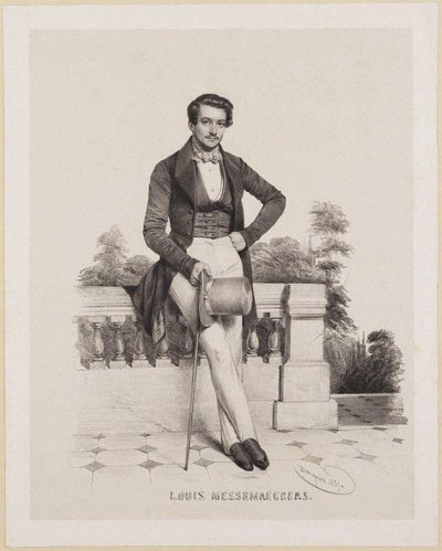 Portret van de componist Louis Messemaeckers 1809-1889 door Charles Louis Baugniet