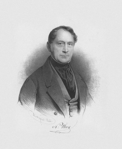 Portret van de dirigent en componist Nicolas-Lambert Wéry 1789-1867, 1842 door Charles Louis Baugniet