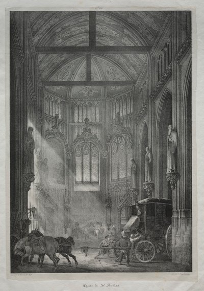 Kerk van St. Nicholas, Rouen, 1823 door Charles Louis Lesaint