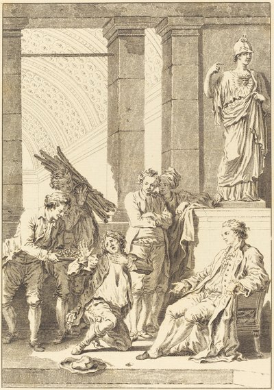 De boer door Charles Louis Lingée after Jean Honoré Fragonard